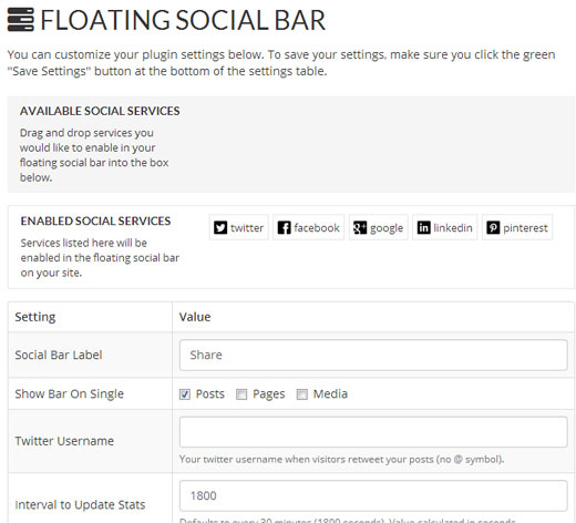Insert Floating Social Share Bar to Your WordPress Website