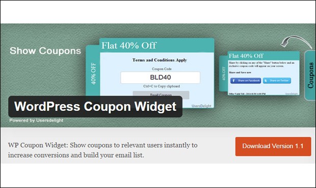 WP coupon widget
