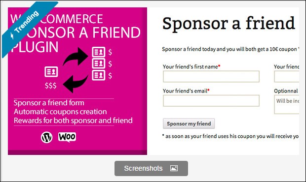wooCommerce sponsor a friend