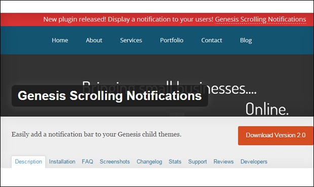 genesis scrolling notifications