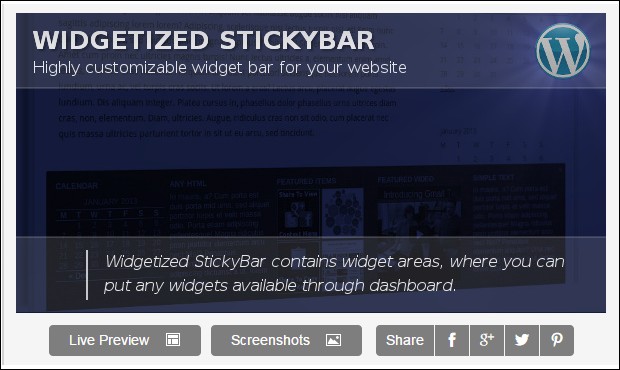 widgetized stickybar