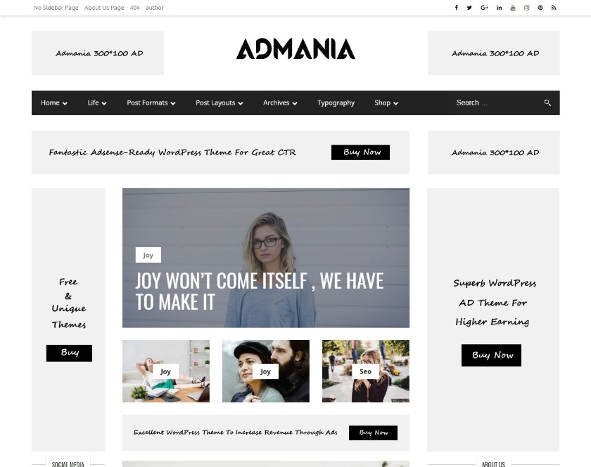 Admania Adsense Enhanced WordPress Theme