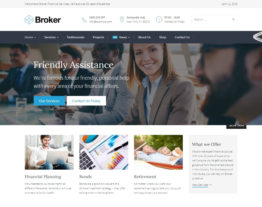 Broker Business and Finance WordPress Theme
