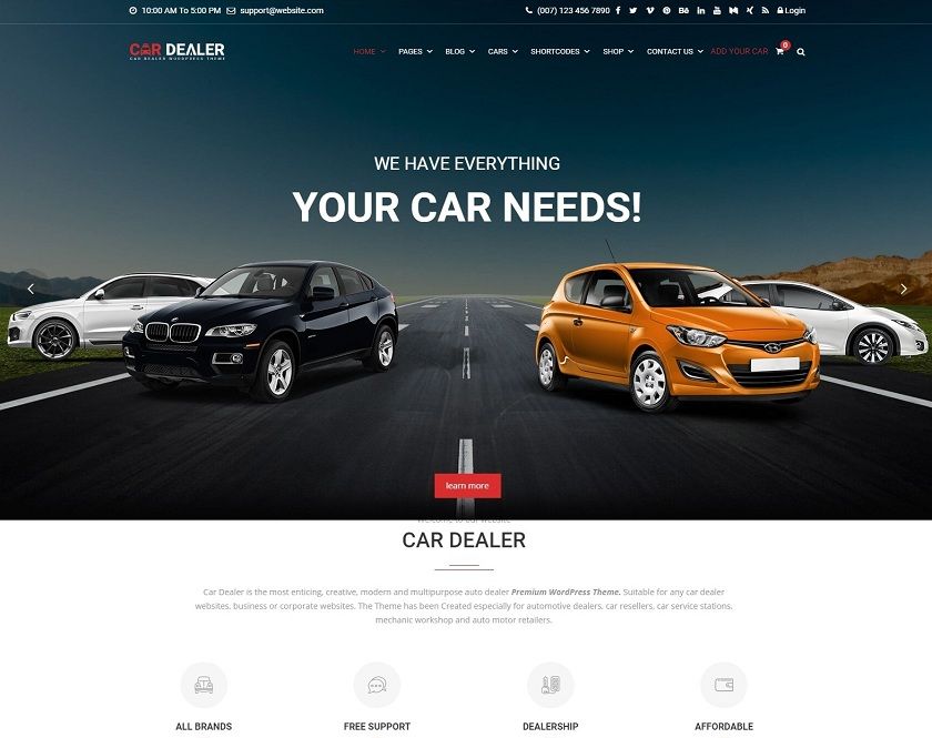 Car Dealer - Best Auto Merchant Car Responsive WordPress Theme