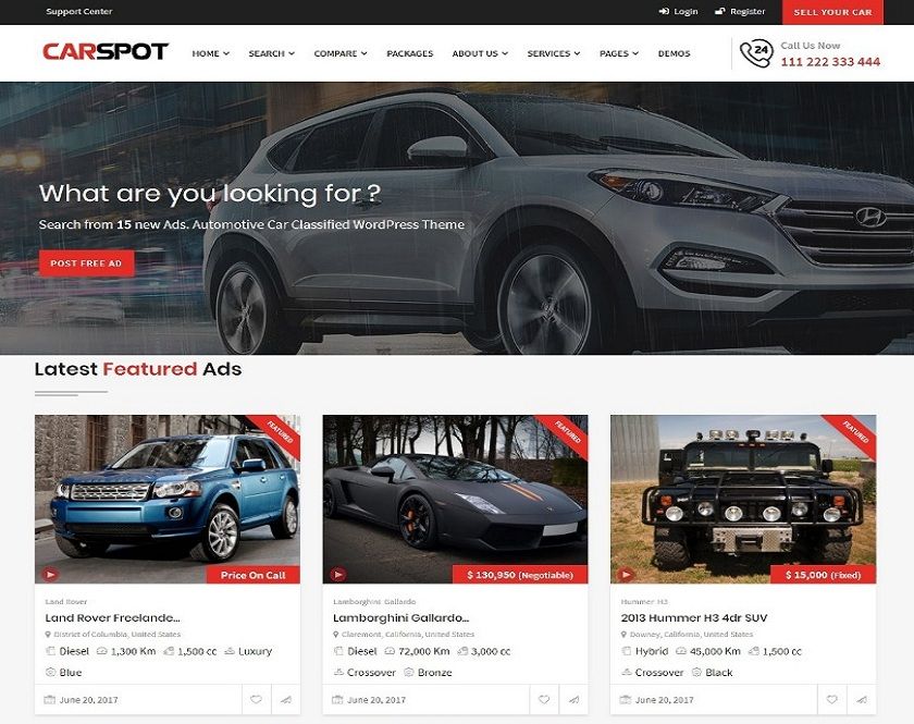 CarSpot – WordPress theme particularly intended for the car 