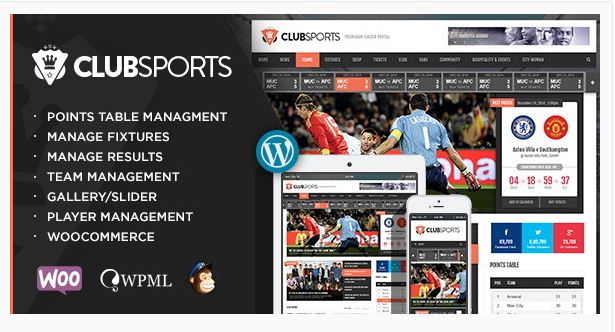 Club sports wordpress themes