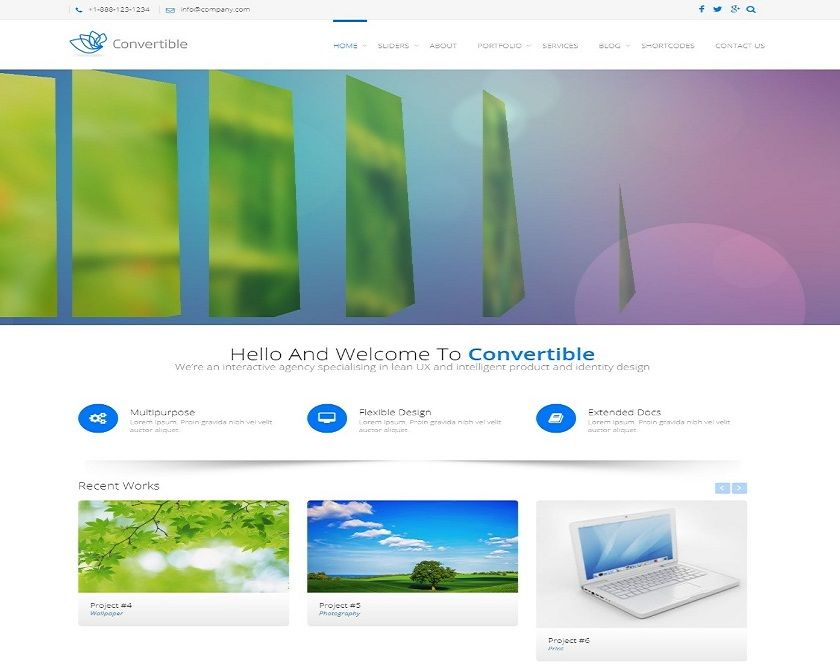 Convertible - Genuine Multipurpose Super responsive  Business WordPress Theme