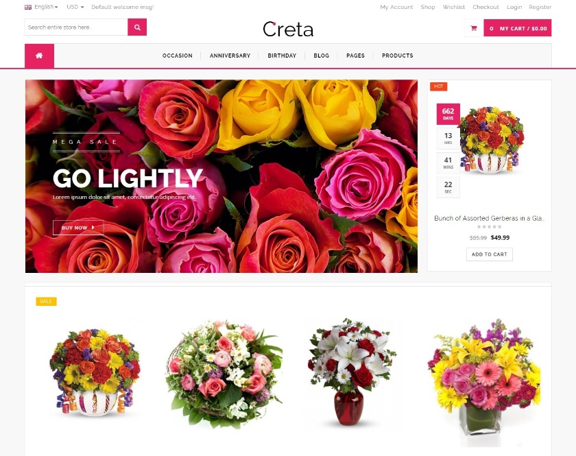 Creta Imaginative Flowers WordPress Theme