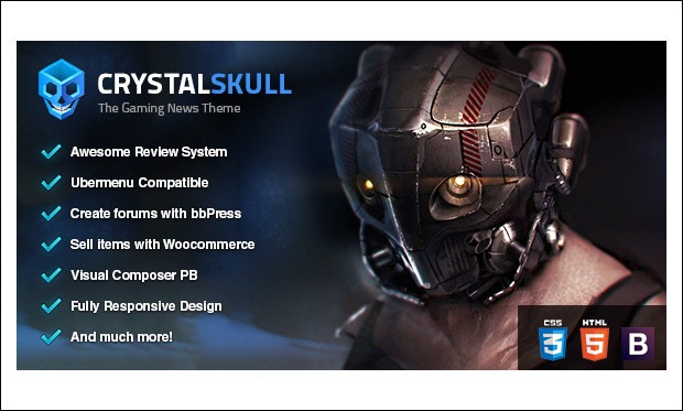 CrystalSkull - Gaming WordPress Themes