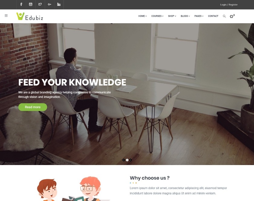 Edubiz Responsive Education, Courses WordPress Theme