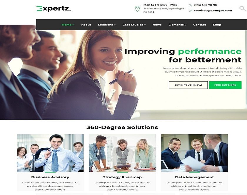 Expertz Business - WordPress Theme to show their Business work in an Exceptional way