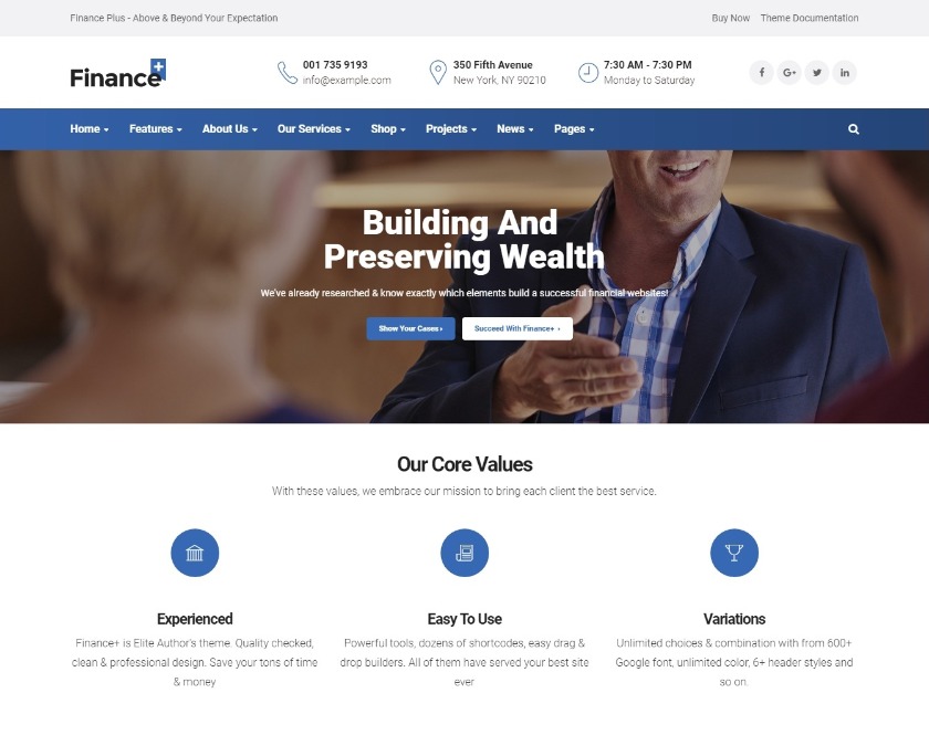 FinancePlus Responsive Business WordPress Theme