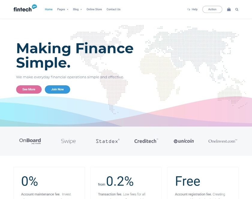 Fintech WP Responsive Financial Services WordPress Theme