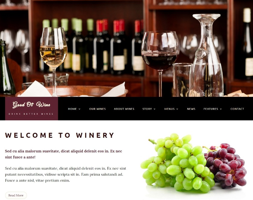 Good Ol` Wine Responsive Winery WordPress Theme