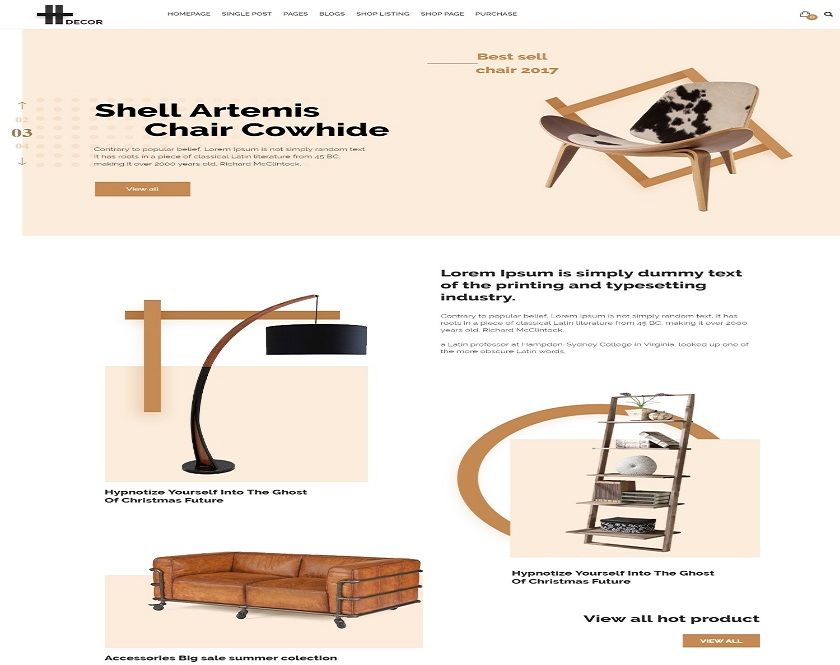H Decor - Furniture Web-based Business WordPress Theme