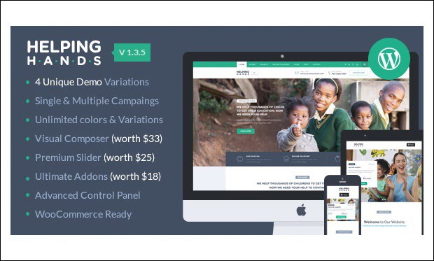 HelpingHands - WordPress Themes for Charities and Non-Profit Organizations