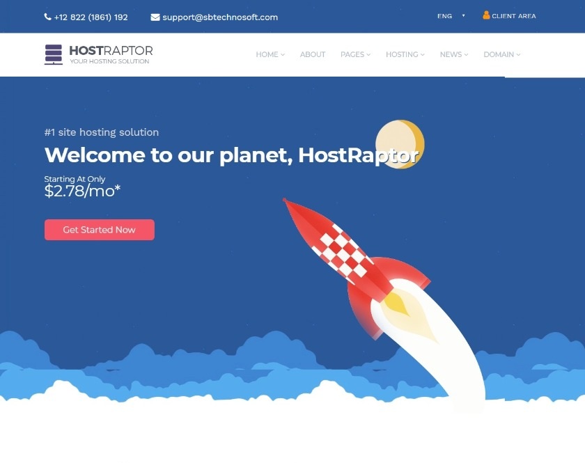 Hostraptor Hosting Facilitating Responsive WordPress Theme