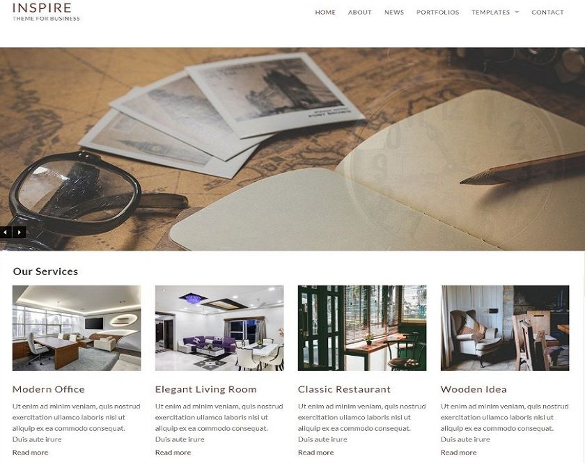 Inspire - WordPress theme appropriate for any business, corporate or office site