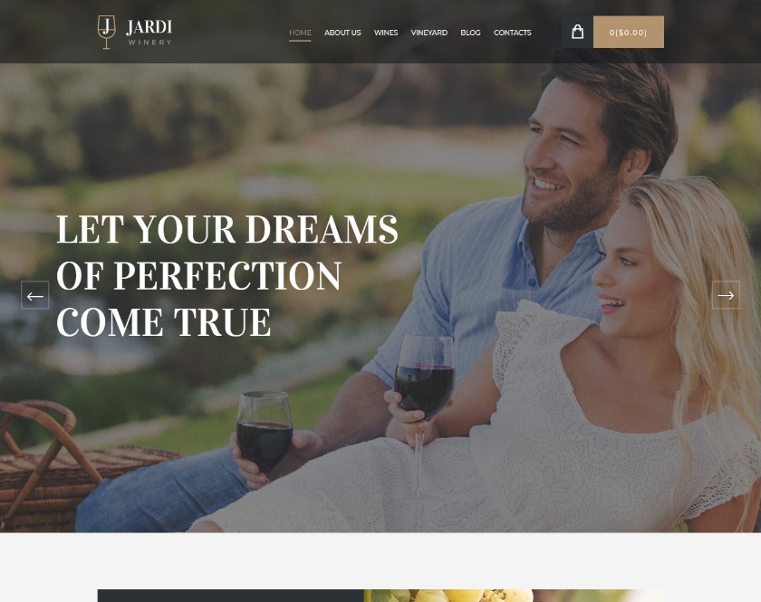 Jardi Responsive Winery and Wine Maker WordPress Theme