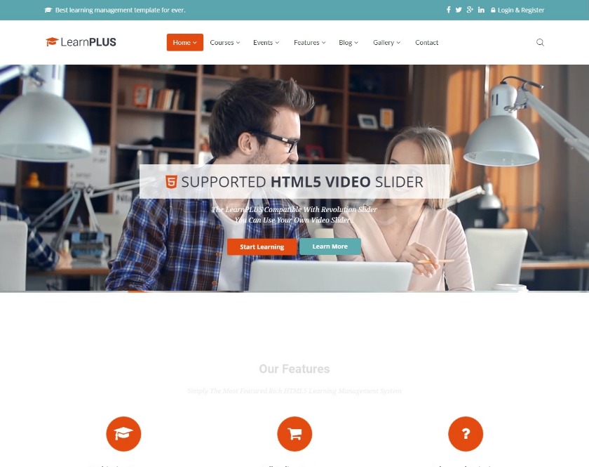 LearnPLUS Learning Management System WordPress Theme
