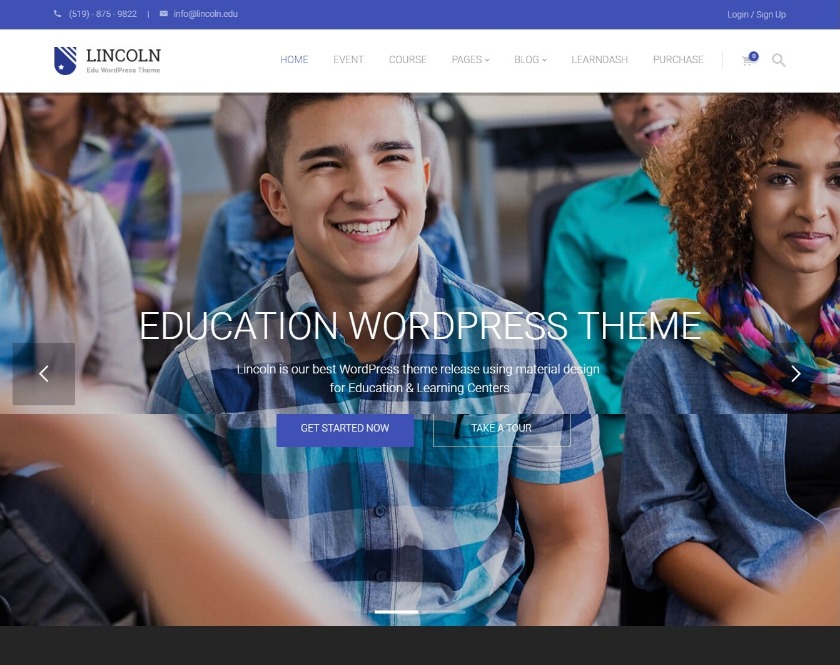 Lincoln Education WordPress Theme