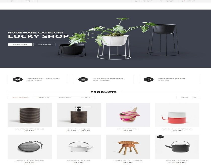 Lucky Shop - online shop woo commerce word press theme