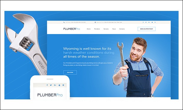 Plumber - Popular Responsive WordPress Themes 2016