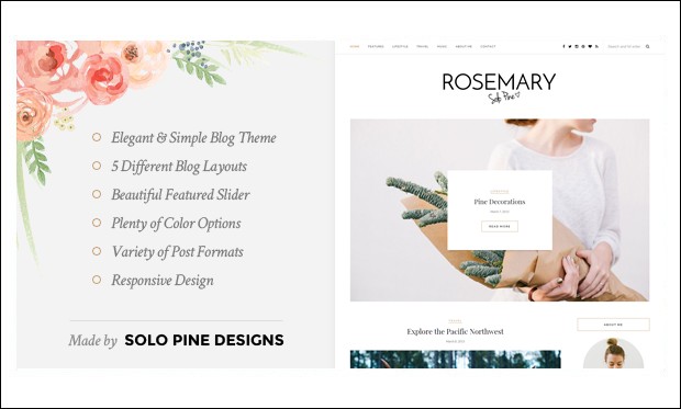 RoseMary - Mobile Friendly WordPress Themes