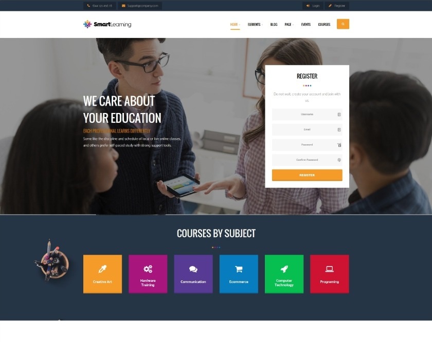 Smart Learning Training and E-Learning WordPress Theme