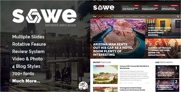 Sowe - Popular Responsive WordPress Themes 2016