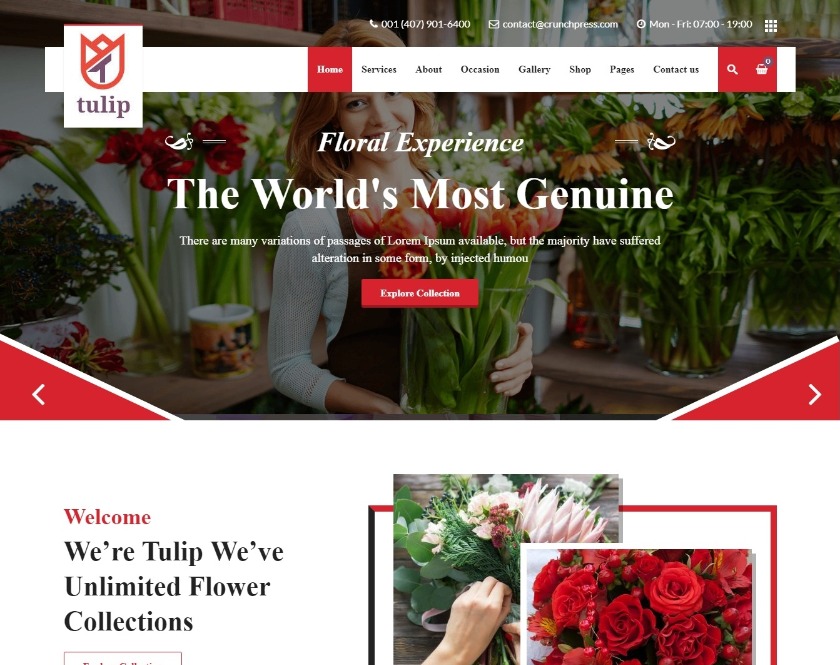 Tulip Best Flower Shop WordPress Theme