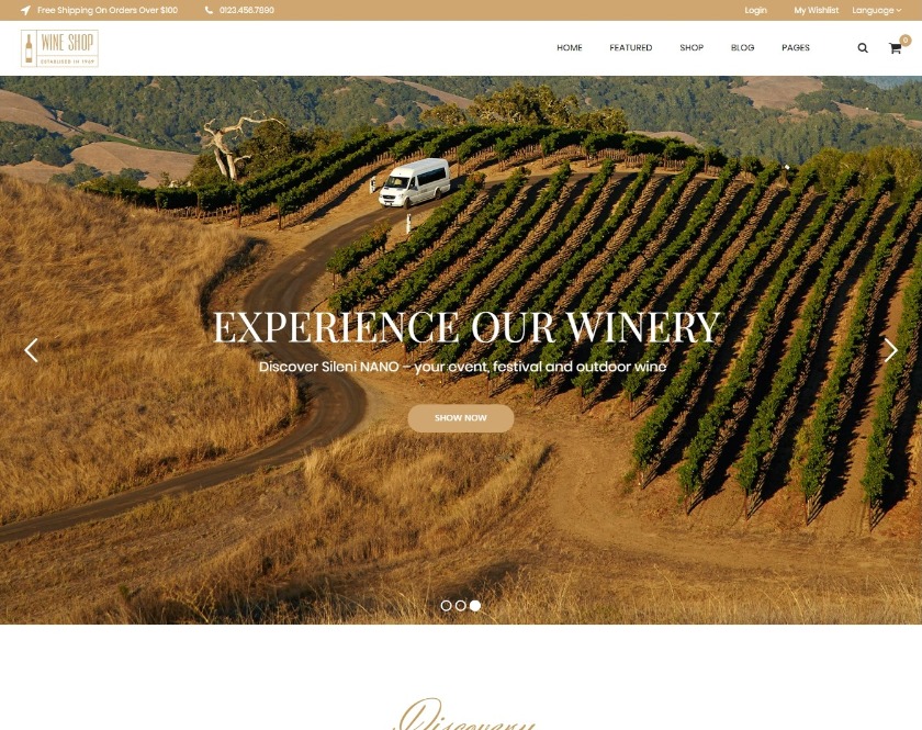 Winnes Responsive Winery WooCommerce WordPress Theme
