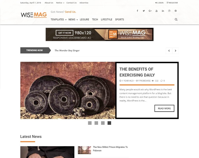 Wise Mag Smartest Promotion WordPress Theme