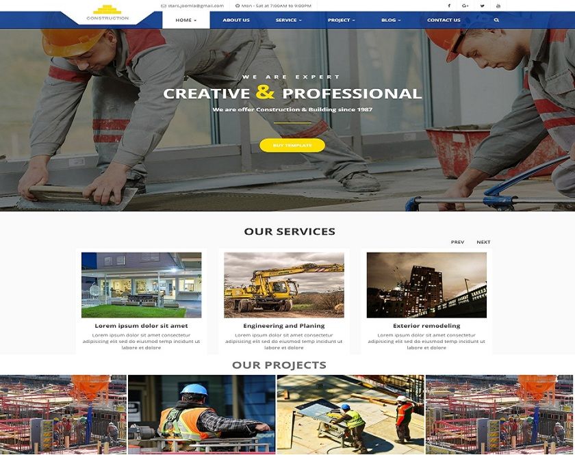 WordPress Theme for Construction and Building Business 