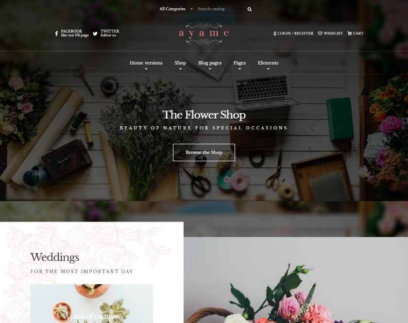 ayame responsive flower business wordpress theme