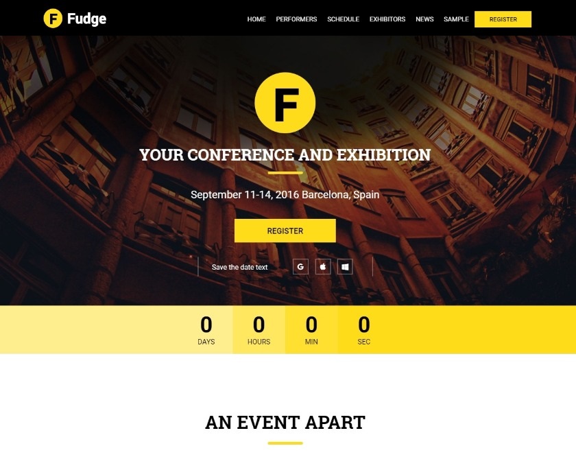 fudge wordpress event theme
