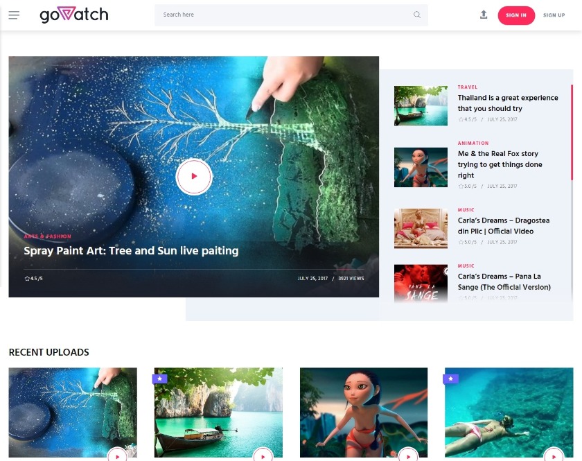 goWatch Video Community and Sharing Group WordPress Theme