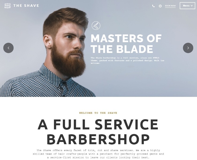 the shave barbershop wordpress theme