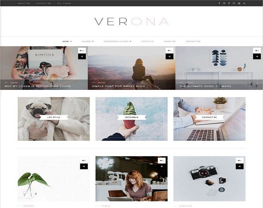 Verona - Responsive Individual Blog WordPress Theme