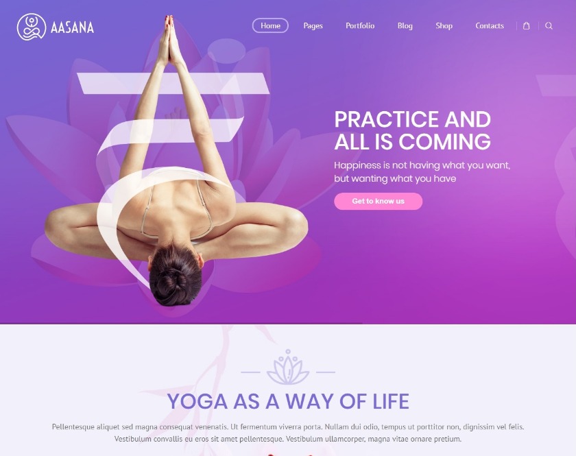 Aasana Extremely Adaptable Yoga WordPress Theme