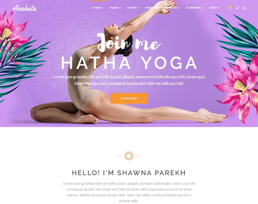 Anahata Yoga, Wellness, and Way of Life WordPress Theme