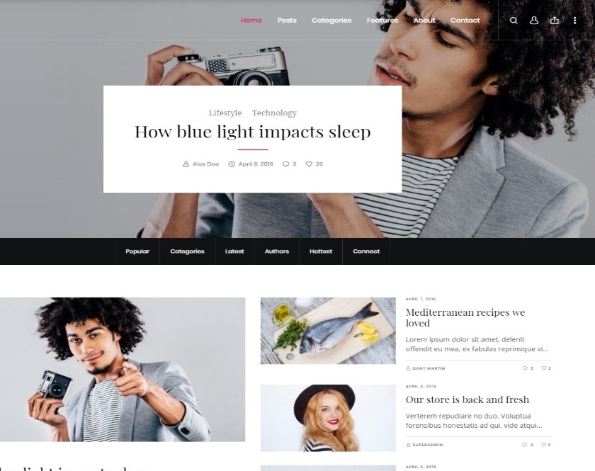 Anemos Excellent Lightweight and Multiuse Blogging WordPress Theme