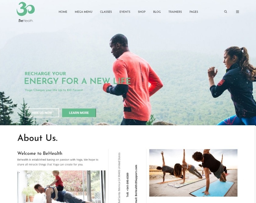 BeHealth Yoga and Health Center WordPress Theme