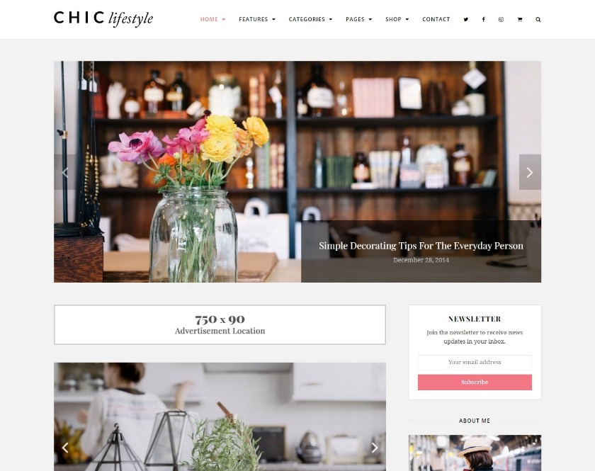 Chic Premium WordPress Blogging and WooCommerce Shop Theme