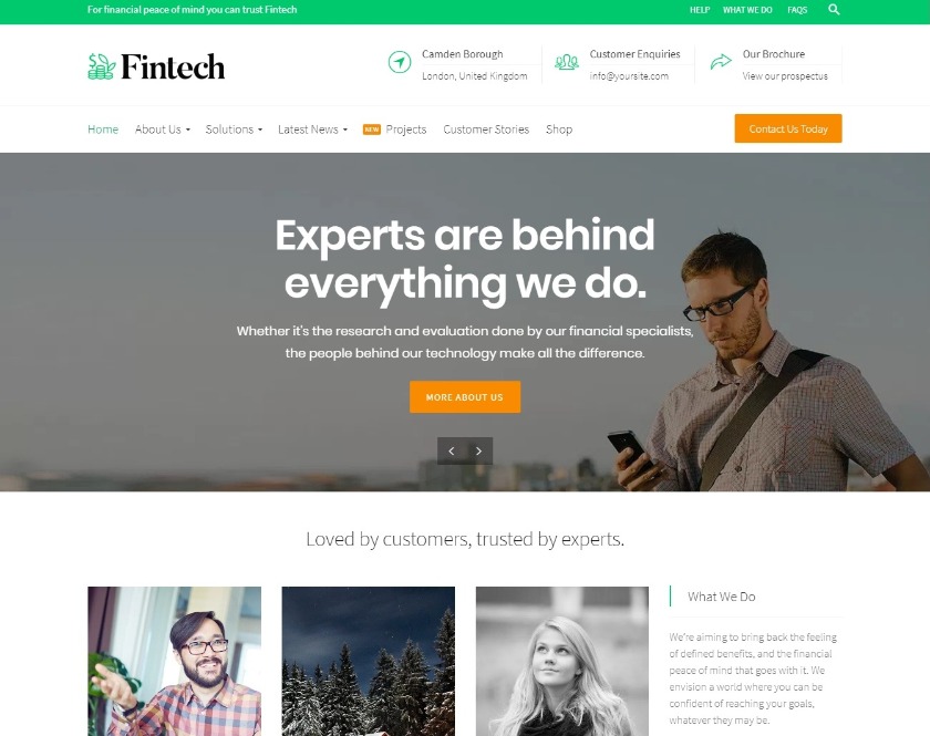 Fintech Startup Responsive WordPress Theme