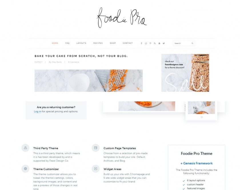 Foodie Pro Portable Responsive Blogging WordPress Theme