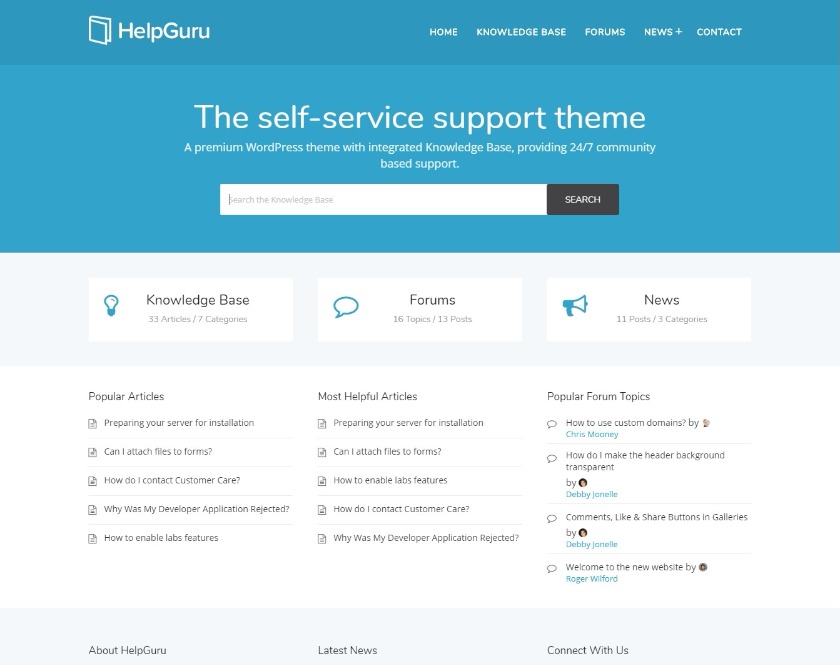 HelpGuru Information Base WordPress Theme