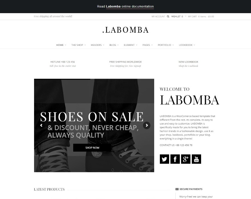Labomba eCommerce WordPress Template