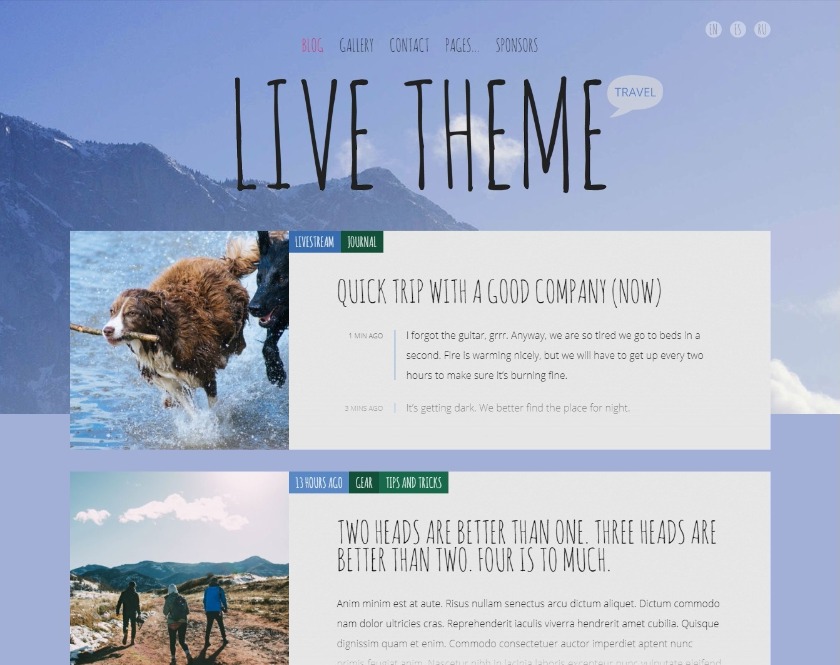 Live Simple Blogging WordPress Theme