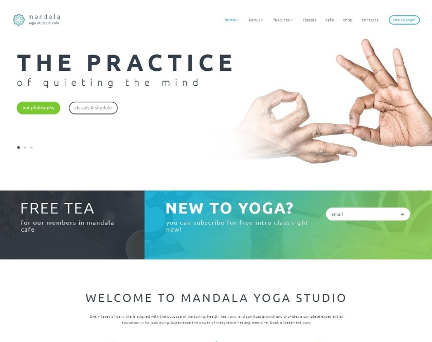 Mandala Health, Yoga and spa focus WordPress Theme